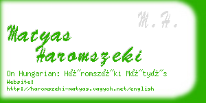 matyas haromszeki business card